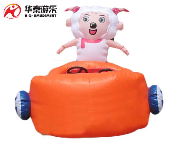 Inflatable beauty goat battery car 